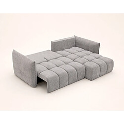 Acheter Bestmobilier Ambroise - Canapé d'angle droit 4 places convertible avec coffre en velours texturé