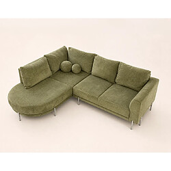 Bestmobilier Gabin - Canapé d'angle gauche 5 places en velours texturé pas cher