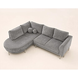 Bestmobilier Gabin - Canapé d'angle gauche 5 places en velours texturé pas cher