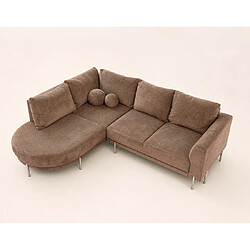 Bestmobilier Gabin - Canapé d'angle gauche 5 places en velours texturé pas cher