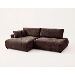 Avis Bestmobilier Pivoine - Canapé d'angle ouvert gauche 4 places convertible avec coffre en tissu texturé