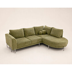 Acheter Bestmobilier Gabin - Canapé d'angle droit 5 places en velours texturé