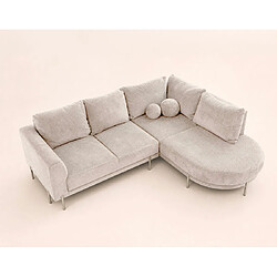 Bestmobilier Gabin - Canapé d'angle droit 5 places en velours texturé pas cher