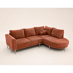 Avis Bestmobilier Gabin - Canapé d'angle droit 5 places en velours texturé