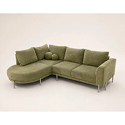 Avis Bestmobilier Gabin - Canapé d'angle gauche 5 places en velours texturé