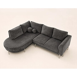 Bestmobilier Gabin - Canapé d'angle gauche 5 places en velours texturé pas cher