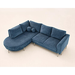 Bestmobilier Gabin - Canapé d'angle gauche 5 places en velours texturé pas cher