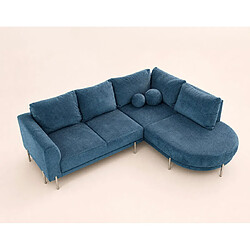 Bestmobilier Gabin - Canapé d'angle droit 5 places en velours texturé pas cher