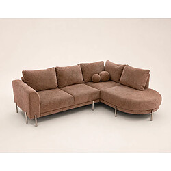 Avis Bestmobilier Gabin - Canapé d'angle droit 5 places en velours texturé