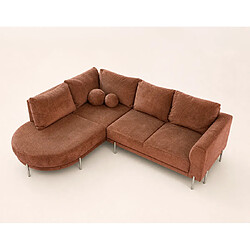 Bestmobilier Gabin - Canapé d'angle gauche 5 places en velours texturé pas cher