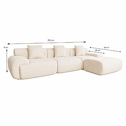 Avis Concept Usine Canapé nuage compressé modulable en tissu chenille beige 4-5 places SHEFFIELD