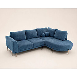 Avis Bestmobilier Gabin - Canapé d'angle droit 5 places en velours texturé