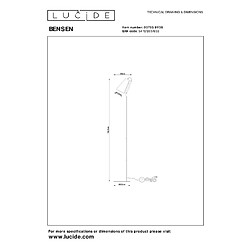 Lucide Lampadaire minimaliste noir abat-jour feutre 152cm E27 pas cher