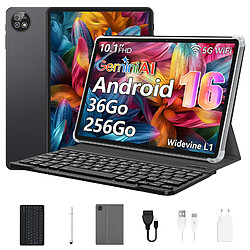 VANWIN Tablette tactile 10,1"- Android 16- 36Go RAM - 256Go/1To TF Tablette tactile MICREAR 10,1" Android 16 (36Go RAM, 256Go ROM) - Unisoc T310 Octa Core - Pack Intégral avec Clavier et Coque de Protection