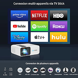 Acheter TROISC Videoprojecteur WIFI 5G 1080p FULL HD 8000 Lumens, Recopie L'écran, Bluetooth 300" Max