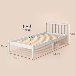 Avis Lit Simple 90x200 cm - Modenvie - sommier inclus en bois - Blanc