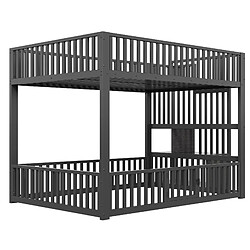 Acheter Lit superposé 140x200 cm - Modenvie - LED et rangement - Noir