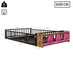 Avis Lit Enfant 140x200 cm - Modenvie - rangement ouvert avec LED - Noir