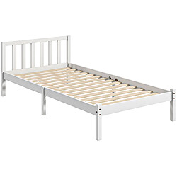 Acheter Lit Simple 90x200 cm - Modenvie - sommier inclus en bois - Blanc