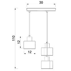Suspension minimaliste noire et dorée 3 abat-jours cylindriques 3xE27 Parkla Luminex pas cher