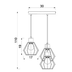 Luminex Suspension industrielle noire ? 3 abat-jours filaires E27, métal, style loft pas cher
