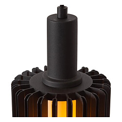 Acheter Lucide Suspension moderne noire en aluminium ? lamelles, 3x E27, hauteur réglable 150 cm