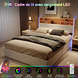 Avis Lit double - Superaly - 140x200cm - avec cadre à Lattes - blanc