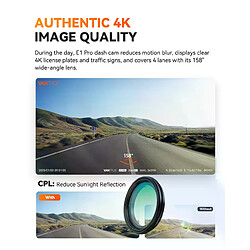 Acheter Vantrue E1 Pro Dashcam Mini 4K avec STARVIS 2, PlatePix HDR, 5G WiFi et GPS