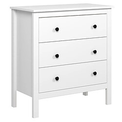 Pegane Commode à 6 tiroirs meuble de rangmenet coloris blanc pas cher