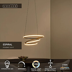 Avis Suspension LED moderne noire spirale 40W CCT dimmable ESPIRAL Lucide