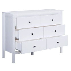 Avis Pegane Commode blanche meuble de rangement à 6 tiroirs