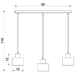 Suspension minimaliste noire 3 lumi?res cylindres E27 Parkla Luminex pas cher