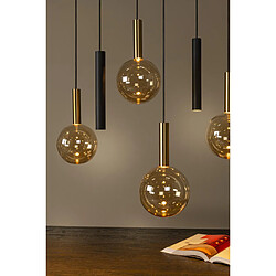 Suspension moderne noire Lucide JOSIANE ? 12 lumi?res GU10/G9, barre linéaire métal pas cher