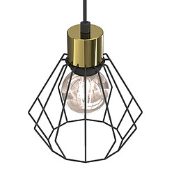 Avis Suspension industrielle noire et dorée ? abat-jour filaire 1xE27 15W Parkla Luminex