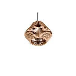 Suspension boho noire et brune en papier LUCILLE RL 20 cm 1xE27 pas cher