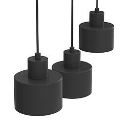 Avis Suspension minimaliste noire 3 lumi?res cylindres E27 Parkla Luminex