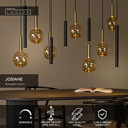Avis Suspension moderne noire Lucide JOSIANE ? 12 lumi?res GU10/G9, barre linéaire métal