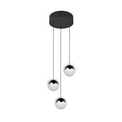 Avis RL Suspension LED minimaliste noire ronde avec sph?res chromées blanches 5W 4000K