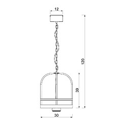 Suspension industrielle noire cage 1xGX53 15W Zona Luminex pas cher