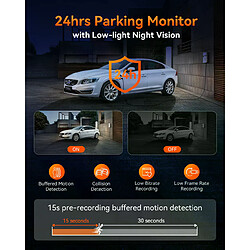 Vantrue E3 Dashcam-3 canaux 2.7K avec WiFi, GPS, Bluetooth SOS et vision nocturne pas cher