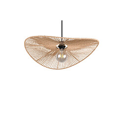 RL Suspension boho brun et noir, abat-jour ondulé 58 cm, 1xE27 pas cher