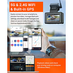 Vantrue E2 Dashcam Double 2K QuadHD avec WiFi, GPS, Bluetooth SOS et mode parking pas cher