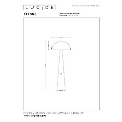 Lucide Lampadaire Barone - Gris pas cher