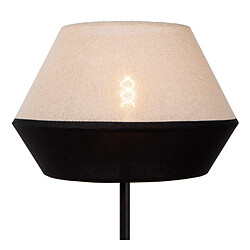 Avis Lucide Lampadaire de sol japandi noir et beige avec abat-jour géométrique 1x E27 40W