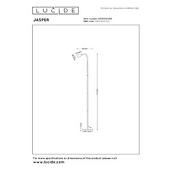Lampadaire de lecture minimaliste beige et noir, bras flexible, GU10 25W, JASPER Lucide pas cher