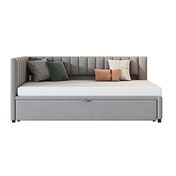 Acheter STILVORA Canapé-lit 90/200 cm gris en velours avec lit gigogne convertible