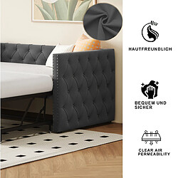 STILVORA Canapé-lit 90/200 cm gris en velours avec sommier extensible pas cher