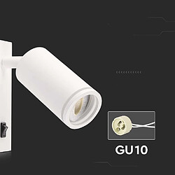 Acheter Vtac Applique murale de chevet V-TAC GU10 blanche interrupteur