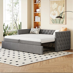 Avis STILVORA Canapé-lit 90/200 cm gris en velours avec sommier extensible
