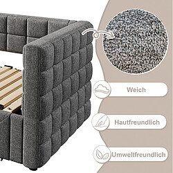 STILVORA Daybed 90/200 cm gris en velours avec lit gigogne et 2 tiroirs pas cher